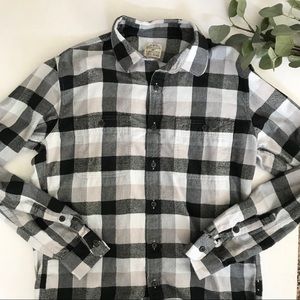 J. Crew Gray Black Flannel Button-Down Shirt
